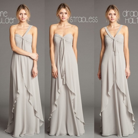 Jenny Yoo Collection Grey Dove Convertible Bridesmaid Dress size 4 - Picture 1 of 8